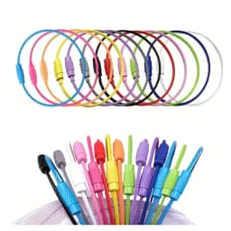 10pcs Candy Colored Handmade DIY Production of Steel Wire Rope Keyrings, Multi-Color Accessories, Circular Rings Buckles