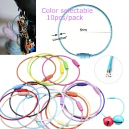 10pcs Candy Colored Handmade DIY Production of Steel Wire Rope Keyrings, Multi-Color Accessories, Circular Rings Buckles
