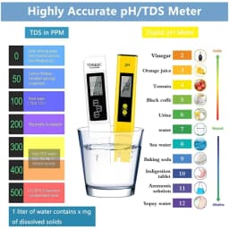 High Accuracy TDS Meter Digital Water Tester Digital 0-14 PH Meter Tester 0-9990ppm TDS&EC LCD Water Purity PPM Aquarium Filter
