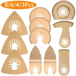 8Pcs Multitool Blades Cemented Carbide Oscillating Saw Blades Professional Triangle Saw Blade for Ceramic Tile Marble Cutting