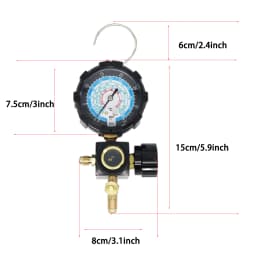 R410a Diagnostic Manifold Freon Gauge Set High Pressure A/C Refrigeration Tool for R22/R410A/R134A/R410a with Sight Glass G1/4