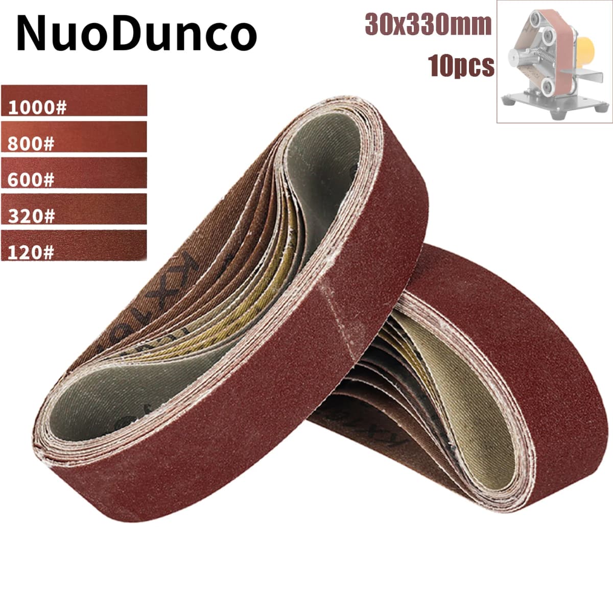 10pcs 30x330mmSanding Belts Belt Sande Machine Special Abrasive for Polishing Machine Metal Woodworking Blade Grinding