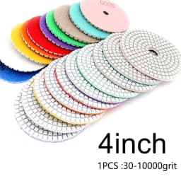 4"Diamond Polishing Pad 30-10000 Grit Wet/Dry Granite Concrete Marble Glass Stone Sanding For Polish Hon Restor Grind Tools