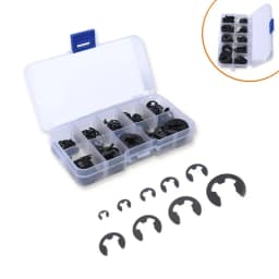 120pcs Black Stainless Steel Retaining Circlip Set Snap Ring E-clip Washer Assortment For Shaft Fastener M1.5-m10 Utility Tools