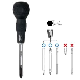 Japan VESSEL 220W/230W/270BW Series Ball Screwdriver Replacement Bits - Phillips/Metric, Electric Screwdriver Multi-Tools