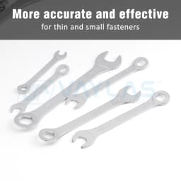 4-32mm Super-Thin Combination Wrench Offset 6-Point End & Angled Open End Metric High Carbon Steel for Thin Nuts, Narrow Spaces