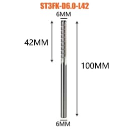 Dreanique 1pc 3 Straight Flutes Carbide Milling Cutter Chipbreaker Woodworking Carving CNC Trimming Slot Bit Plywood