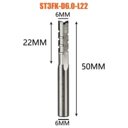 Dreanique 1pc 3 Straight Flutes Carbide Milling Cutter Chipbreaker Woodworking Carving CNC Trimming Slot Bit Plywood