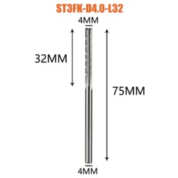 Dreanique 1pc 3 Straight Flutes Carbide Milling Cutter Chipbreaker Woodworking Carving CNC Trimming Slot Bit Plywood