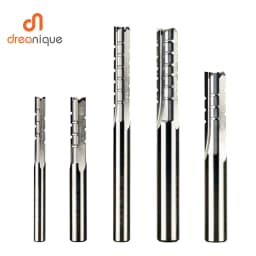 Dreanique 1pc 3 Straight Flutes Carbide Milling Cutter Chipbreaker Woodworking Carving CNC Trimming Slot Bit Plywood