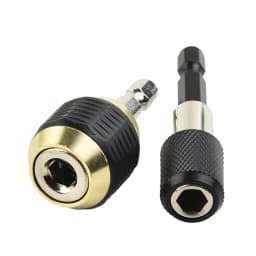 2pc 50/60mm Drill Chuck Screwdriver Impact Driver Keyless Adaptor 1/4in Hex Shank Drill Bit Quick Change Convertor Adapter Tool