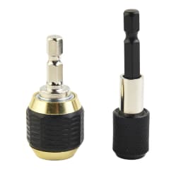 2pc 50/60mm Drill Chuck Screwdriver Impact Driver Keyless Adaptor 1/4in Hex Shank Drill Bit Quick Change Convertor Adapter Tool