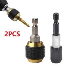 2pc 50/60mm Drill Chuck Screwdriver Impact Driver Keyless Adaptor 1/4in Hex Shank Drill Bit Quick Change Convertor Adapter Tool