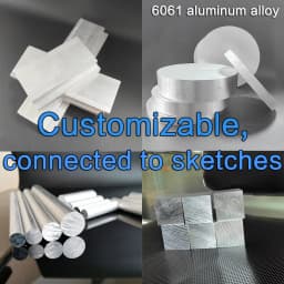6061 High Quality Aluminum Solid Rod Round Bar Diameter Φ10 ,11,12, 15, 16 ,20 ,25, 30 ,35mm Length 50mm 100mm 150mm 200mm 300mm