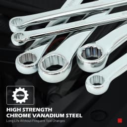 EZARC 6PCS Extra Long Box End Wrench Set CRV Metric 8mm - 19mm Combination Durable Aviation Spanner