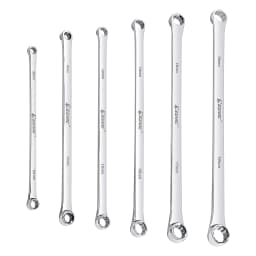 EZARC 6PCS Extra Long Box End Wrench Set CRV Metric 8mm - 19mm Combination Durable Aviation Spanner