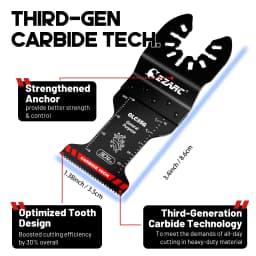 EZARC Carbide Oscillating Saw Blades General Purpose Multitool Blades Quick Release for Metal Nails Wood Plaster Drywall PVC
