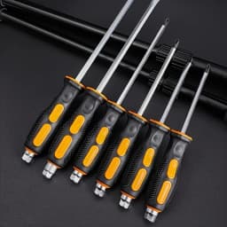 2pcs set 6-8 inch Anti-slip Go-through Hammer Screwdriver Magnetic Screw Driver set Slotted Screwdriver With Soft Grip