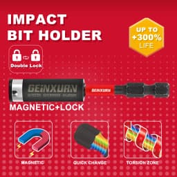 Geinxurn 2 Inches Impact Tough Magnetic Power Bit Set(T30),Torx Head Power Bits,S2 Alloy Steel Star T30 Screwdriver Bits Set