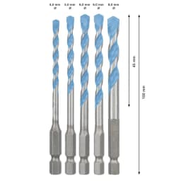 BOSCH 2608902289 EXPERT HEX-9 Multi Construcion Drill Bit Set Hexagon Shank High Precision Drilling Widely Used Tool Attachments