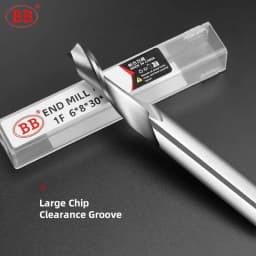 BB Single Edge Router Bit 1 Flute End Mill HSS Sharp Cutting Tool for Metal Aluminum Machining 3-10mm Diameter