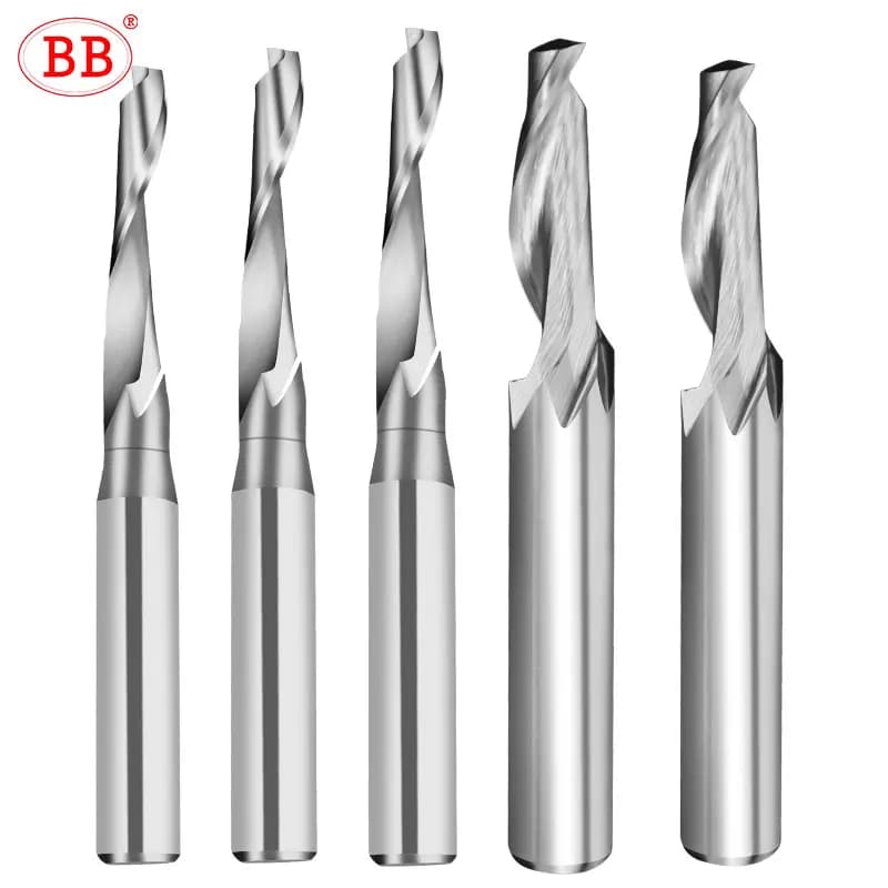 BB Single Edge Router Bit 1 Flute End Mill HSS Sharp Cutting Tool for Metal Aluminum Machining 3-10mm Diameter