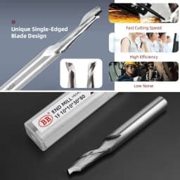 BB Single Edge Router Bit 1 Flute End Mill HSS Sharp Cutting Tool for Metal Aluminum Machining 3-10mm Diameter