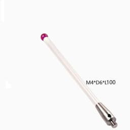 1pc 5/6mm OD M4 L100 Threadruby Head Ceramic Styli Rod 3D Three Dimensional Gauge Meter Coordinate Measuring Machine CMM Tip