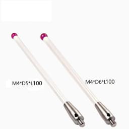 1pc 5/6mm OD M4 L100 Threadruby Head Ceramic Styli Rod 3D Three Dimensional Gauge Meter Coordinate Measuring Machine CMM Tip