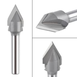 1PC V Bit end mill 3D Milling Bits carbide steel V Shape Chamfer End Mills Woodworking engraving bit，60 90 degree Shank 6 8 1/4"