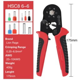 Crimping Pliers Ferrule Sleeves Tubular Terminal Tools HSC8 6-4 6-6 16-6 Wire Crimper Household Electrical Sets 1200pcs Terminal