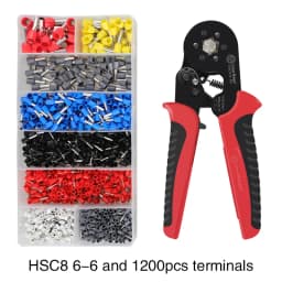 Crimping Pliers Ferrule Sleeves Tubular Terminal Tools HSC8 6-4 6-6 16-6 Wire Crimper Household Electrical Sets 1200pcs Terminal