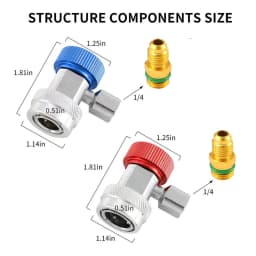 R134A H / L Adapters Quick Coupling Air Conditioner Coolant Adjustable Brass Adjustable Air Conditioning Fluoride Quick Coupler