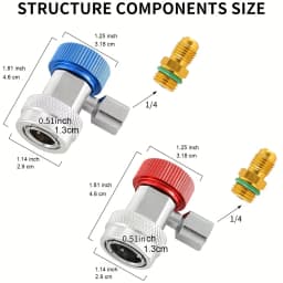 R134A H / L Adapters Quick Coupling Air Conditioner Coolant Adjustable Brass Adjustable Air Conditioning Fluoride Quick Coupler