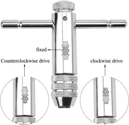 Adjustable T-Handle Ratchet Tap Reamer Hand Manual Holder Wrench M3 M4 M5 M6 M8 Metric Machine Screw Thread Plug T-shaped Tool