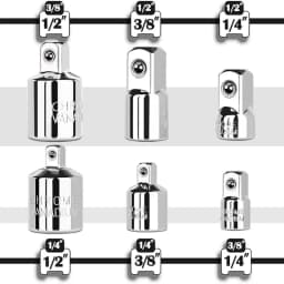 Socket Adapter Ratchet Wrench Adapter 1/2 Big Fly Turn 3/8 Medium Fly Turn 1/4 Small Fly CR-V Chrome Vanadium Steel