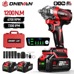 ONEVAN 21V Brushless Electric Impact Wrench 1200 N.m Cordless Wrench Electric Screwdriver Power Tool For Makita 18V Battery Pin