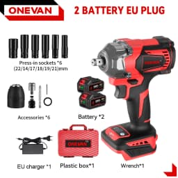ONEVAN 21V Brushless Electric Impact Wrench 1200 N.m Cordless Wrench Electric Screwdriver Power Tool For Makita 18V Battery Pin