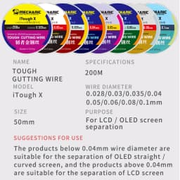 MECHANIC High Hardness Special Steel Cutting Wire for Mobile Phone LCD Screen Separation Repair Tools 0.028mm--0.1m