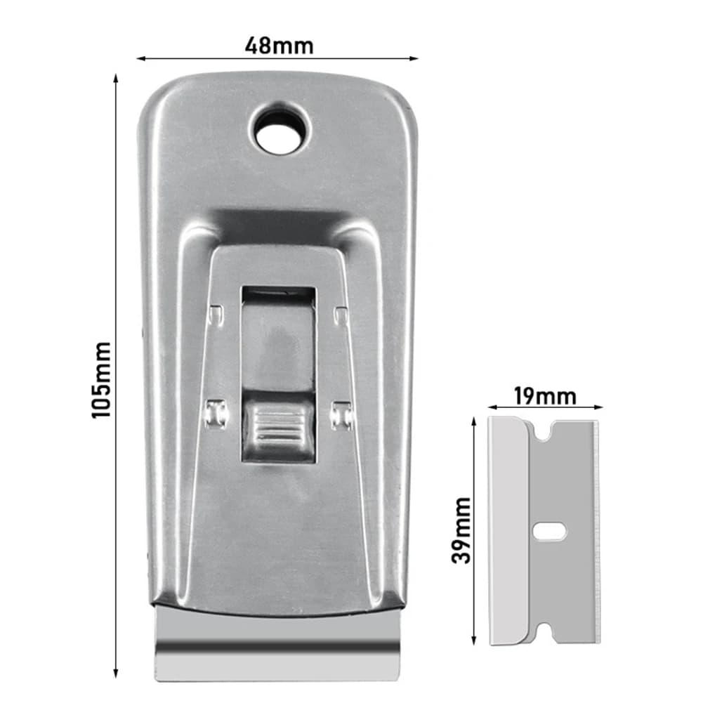 Razor Scraper Set Steel Multi Purpose Single Edge Razor Blade Scraper Window Clean Paint Tool With 10 Blades