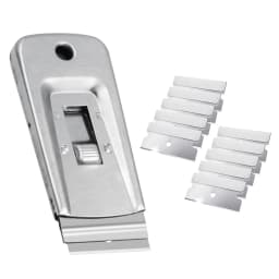 Razor Scraper Set Steel Multi Purpose Single Edge Razor Blade Scraper Window Clean Paint Tool With 10 Blades