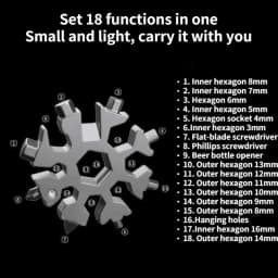 Portable EDC Multifunction Torque Snowflake Wrench Alloy Steel Hexagonal Universal 18-in-1 Octagonal Screwdriver Household Tool