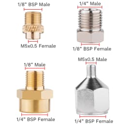 Professional 7pcs Airbrush Adaptor Kit Fitting Connector Set For Compressor Airbrush Hose Convert Plug 1/8" 1/4" BSP Male Femal