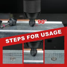 EZARC 5PCS Countersink Drill Bit Set for Metal, 1/4 Inch Hex Shank Countersunk Bits 82 Degree 5 Flute, 1/4” 3/8” 1/2” 5/8” 3/4”