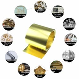 1pcs Brass Foil Thick 0.01-0.3mm Width 10-200 mm Brass Skin Brass Metal Thin Sheet Foil Plate Length 100mm~1000mm
