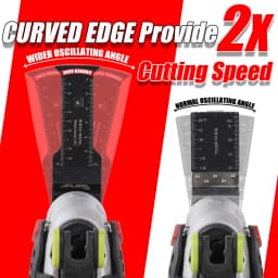 Vearter 7Pack 31mm Bi-Metal Extra Long Oscillating Saw Blade, Curved Edge Precision Cutting For Metal, Nailed Wood, Drywall, PVC