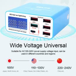RELIFE RL-304P RL-304N RL-304S Smart 6 Port USB Digital Display Lightning Charger For IPhone Samsung Huawei MI Vivo Opop Flat