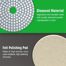 12Pcs 4 Inch 100mm Diamond Polishing Pads with 5/8" 11 Backer Pad Wet/Dry Granite Stone for Concrete Marble Stone