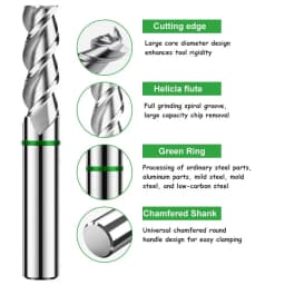 Aluminum Endmilll TGH 3Flute Color Circle Flat End Mill Tungsten Steel Carbide For Aluminu Milling Cutter CNC Machine Tools