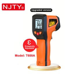 NJTY T600 T600A Infrared Thermometer Laser Temperature Gun Sensor Handheld Non-contact IR-LCD Heat Industrial Pyrometer 600 °C